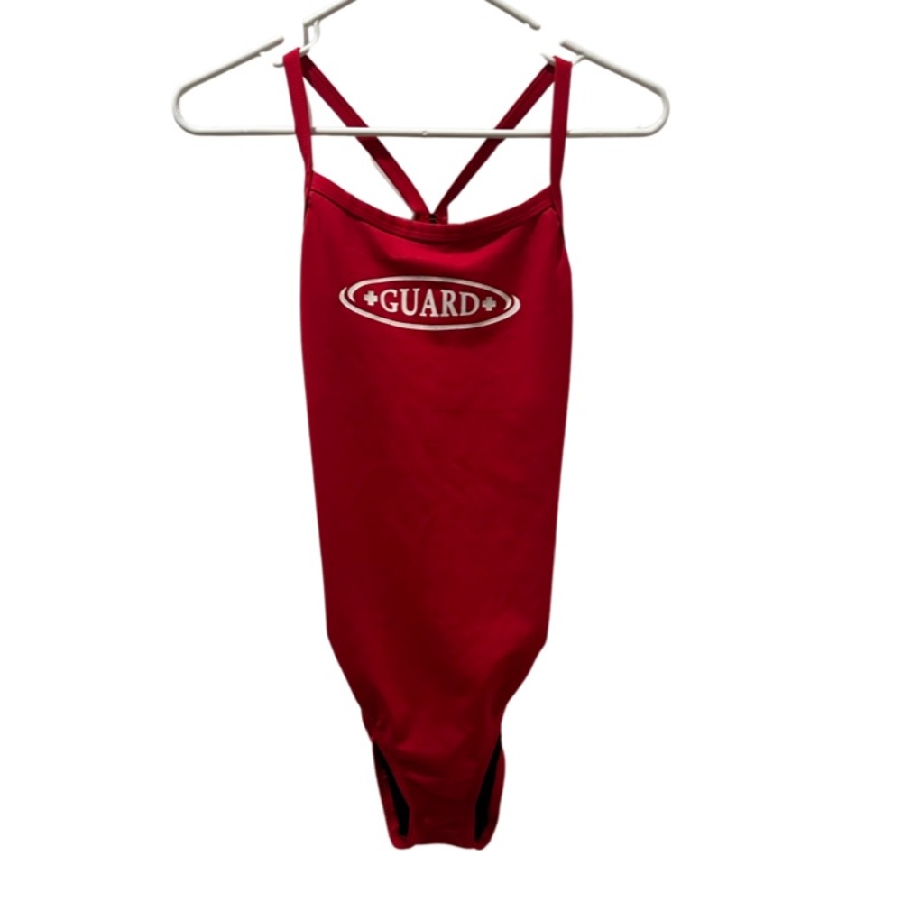 Vintage red high leg lifeguard one price swimsuit